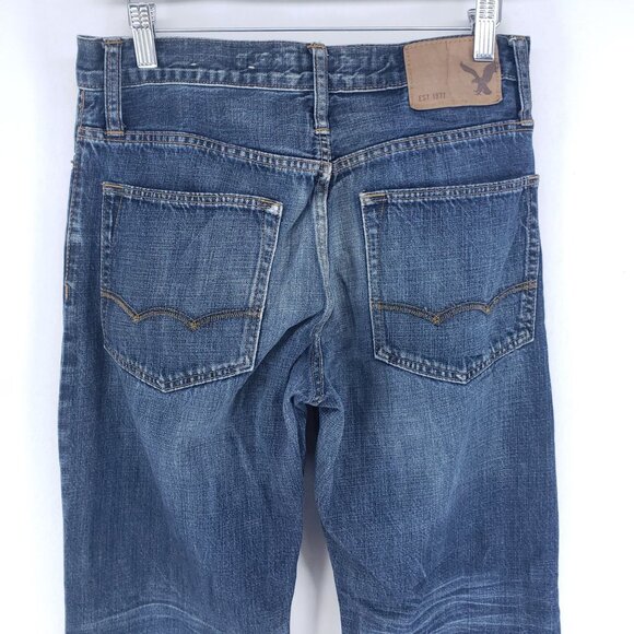 American Eagle Denim Jeans Mens Size 28/30 Relaxed Straight Blue - Picture 4 of 8